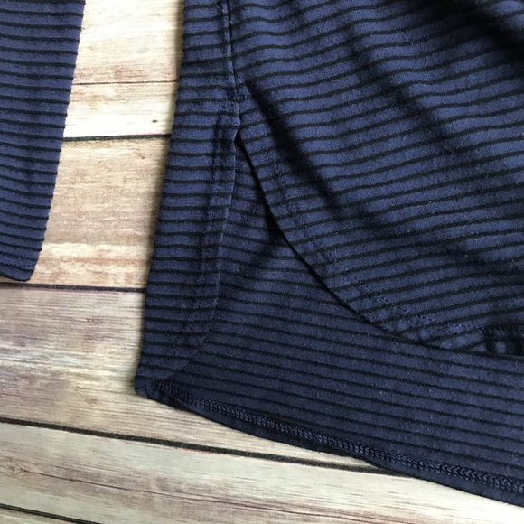 Mudd Long Sleeve Navy Striped Top - Picture 2 of 7